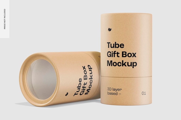 Tube gift boxes mockup