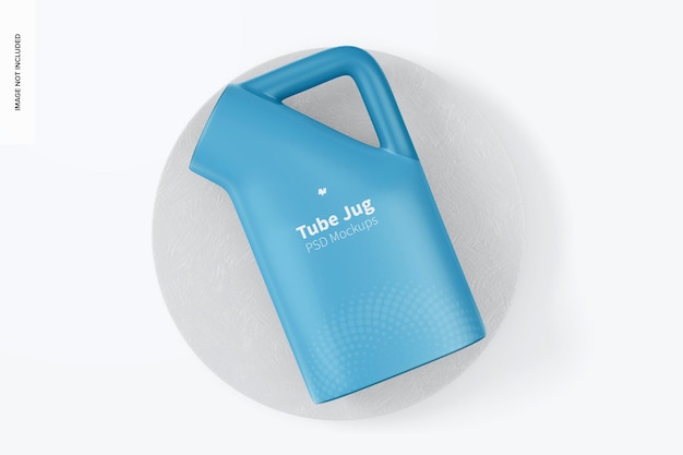 Tube jug mockup, top view