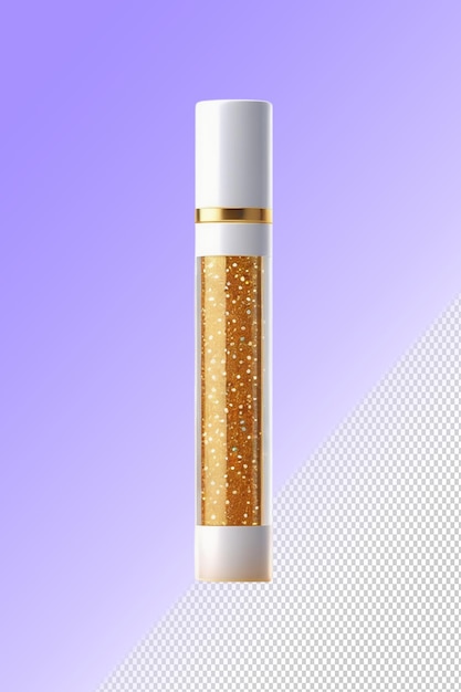 PSD a tube with gold glitter on it and a purple background