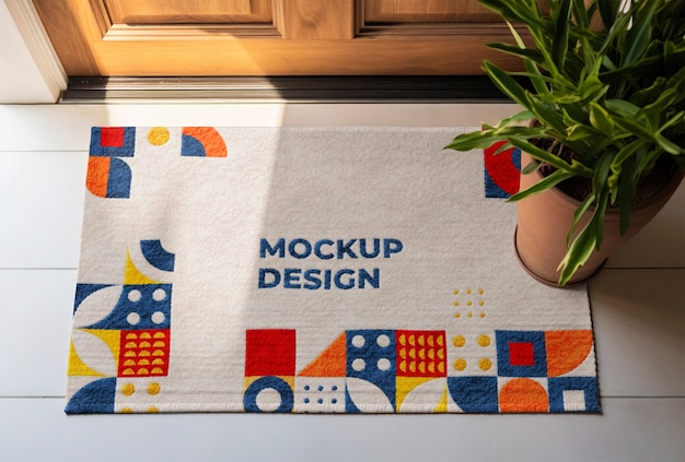 PSD tufting rug mockup design