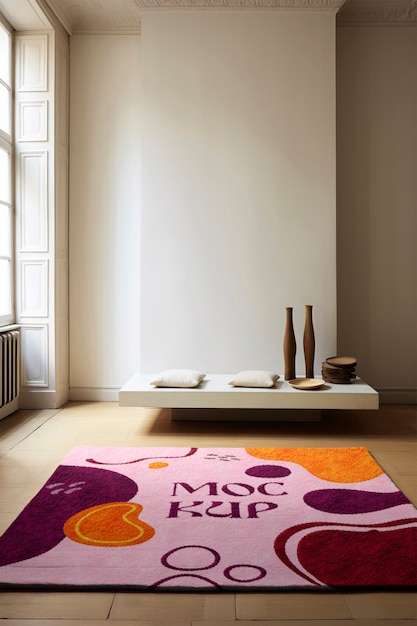 PSD tufting rug mockup design