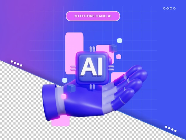 Tulevaisuuden käsi AI 3D-ikoni