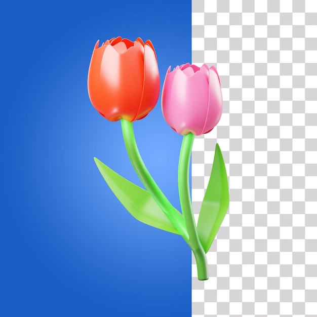 PSD tulip 3d icon