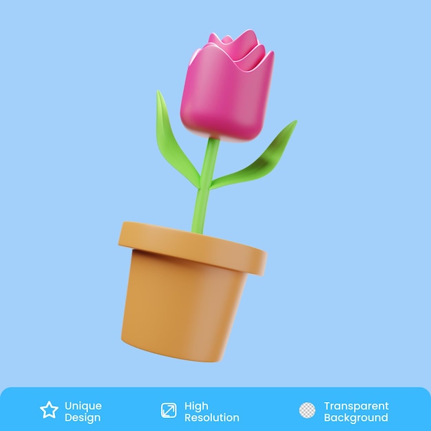 Tulip 3d illustration