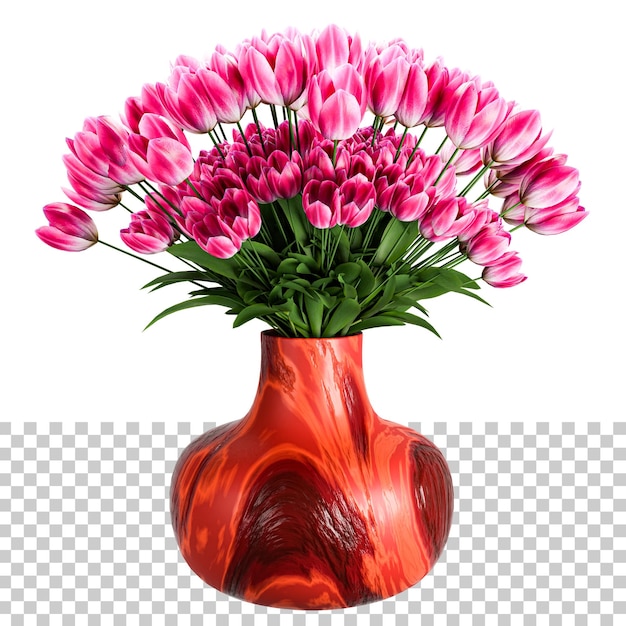 PSD tulip flower with modern beautiful vase pot