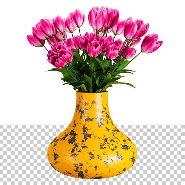 Tulpenbloem met moderne mooie vaaspot