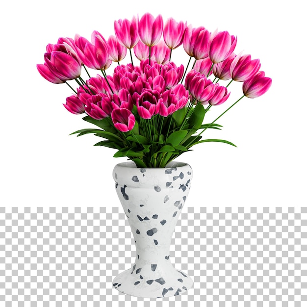 Tulpenbloem met moderne mooie vaaspot