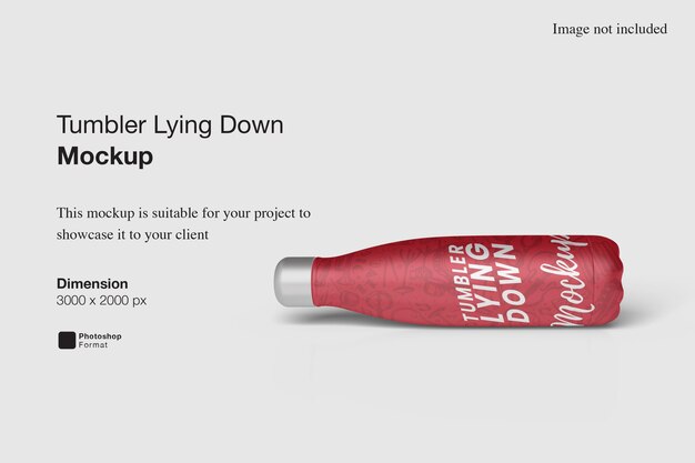 Tumbler lying down mockup