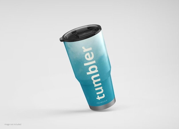 PSD tumbler mug mockup with lid