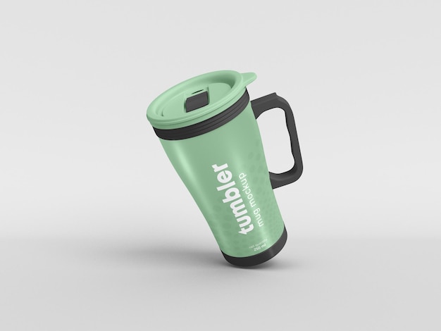 tumbler mug with protective cover mockup