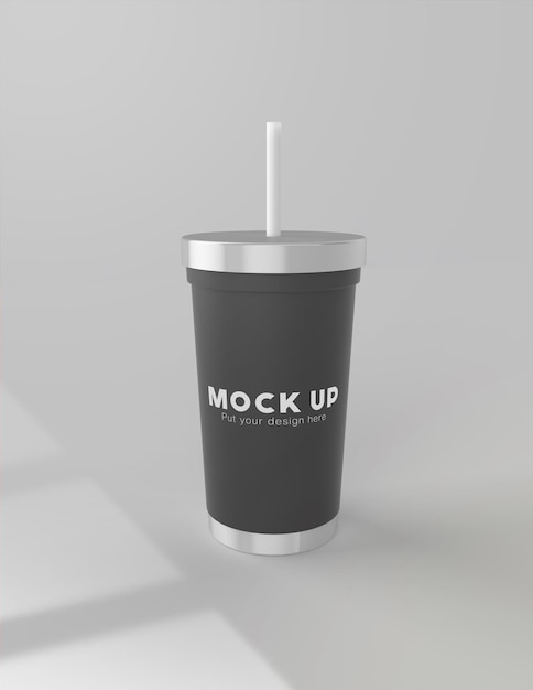 PSD Файл макета tumbler psd с макетом продукта смарт-объекта