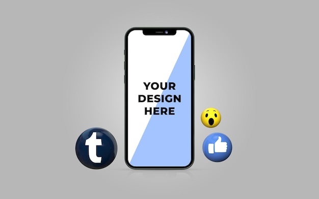 Mockup dell'icona di Tumblr su iPhone