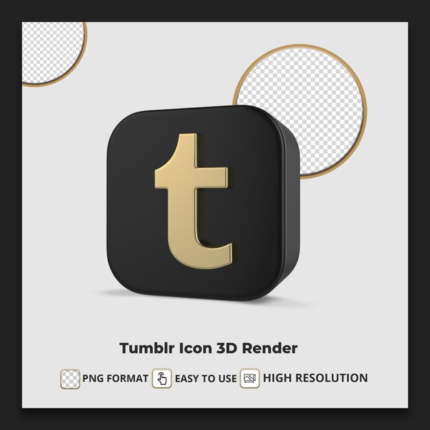 PSD tumblr ikona renderowania 3d