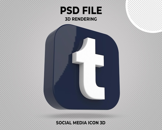 Tumblr logo 3d social media transparent