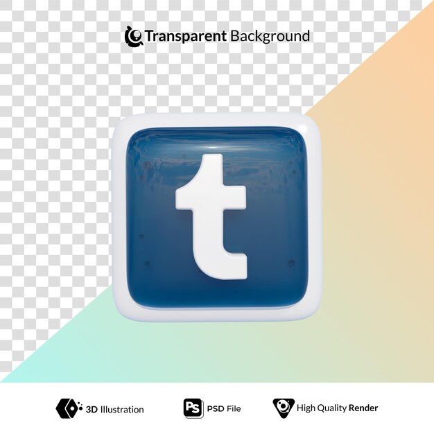 PSD tumblr 로고 소셜 미디어 아이콘 3d 일러스트레이션