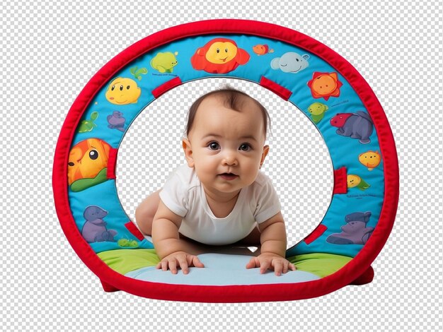 Tummy time mirror op een doorzichtige achtergrond