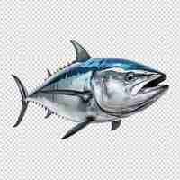 PSD tuna fish isolated on white