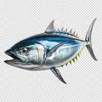 PSD tuna fish isolated on white