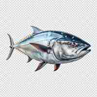 PSD tuna fish isolated on white