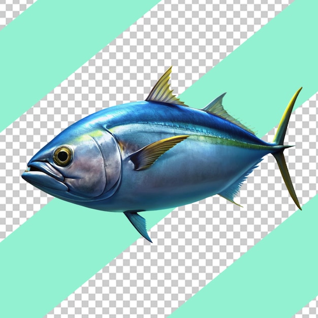 PSD tuna fish isolated on white
