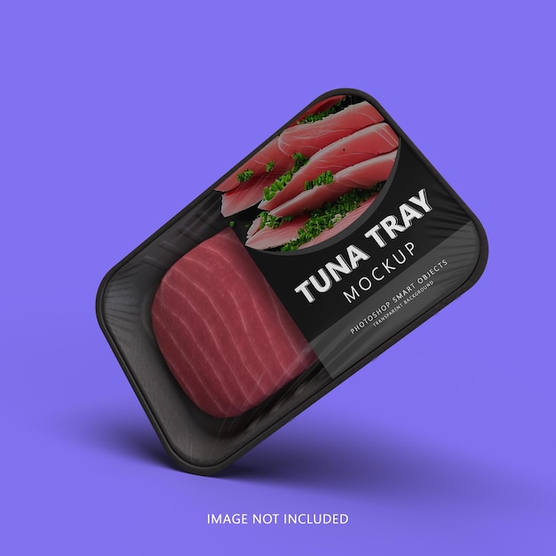 PSD tuna tray mockup