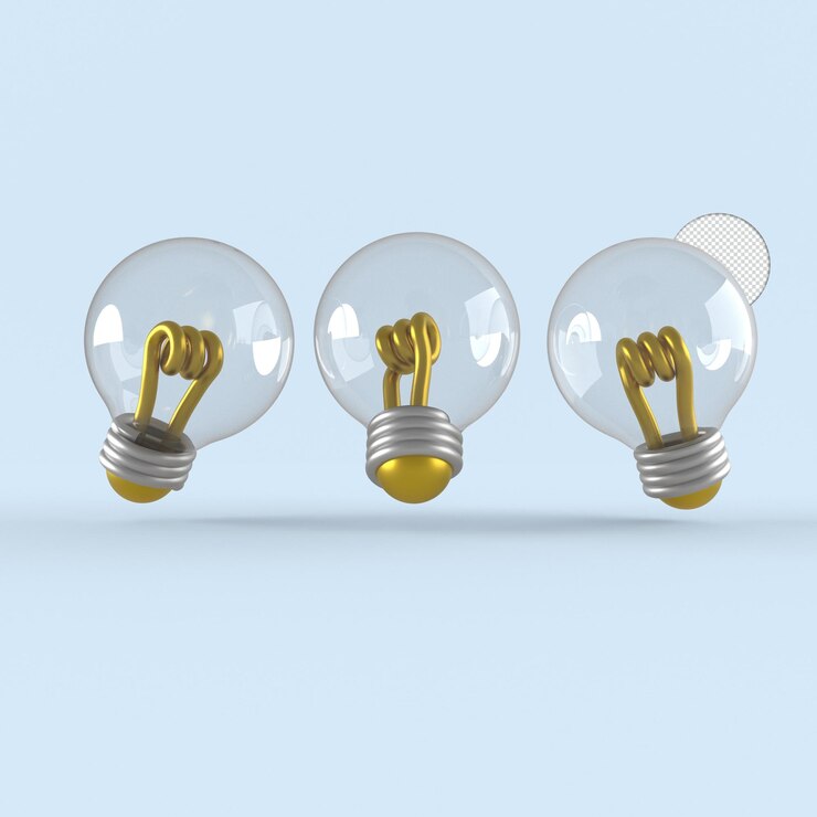 PSD tungsten electric bulb idea icon isolated 3d render illustration