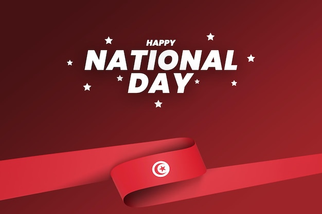 PSD tunisia flag design national independence day banner editable text and background