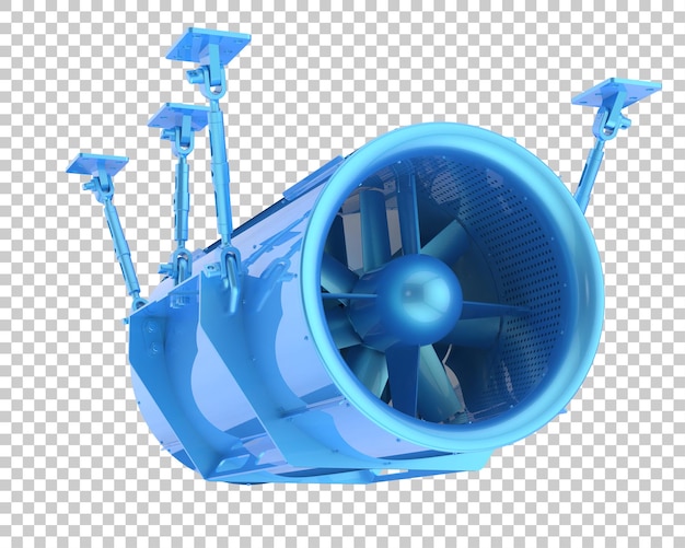 Ventilatore a tunnel isolato su sfondo trasparente 3d rendering illustrazione