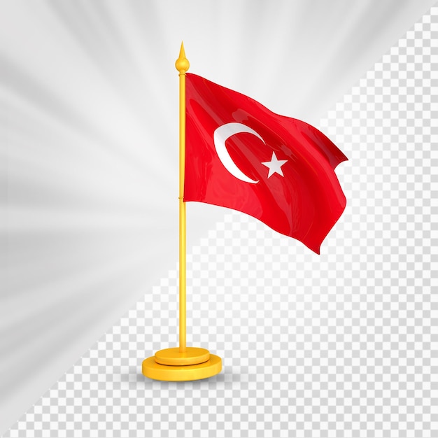 Turkey flag 3d render