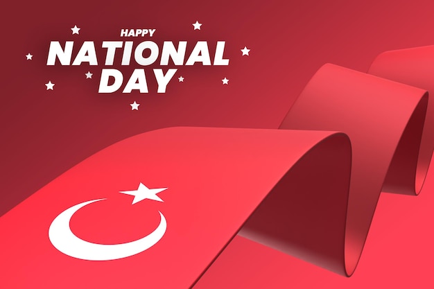 터키 국기 디자인 독립 기념일 배너 편집 가능한 텍스트 및 배경