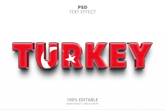 Turkey PSD editable text effect design