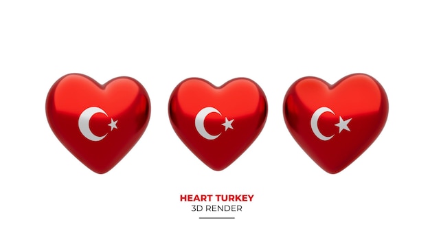PSD 터키 국기 3d 렌더링 디자인