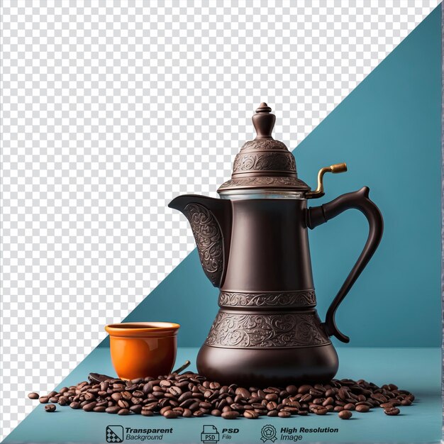 Turkish coffee pot isolated on transparent background