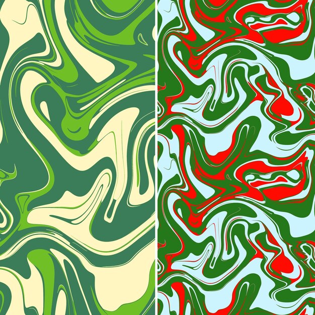 Turkish Ebru Patterns With Swirling and Marbled Shapes in a Creative Abstract Geometric Vector