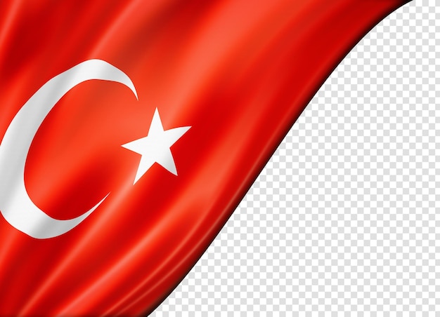 PSD turkish flag isolated on white banner