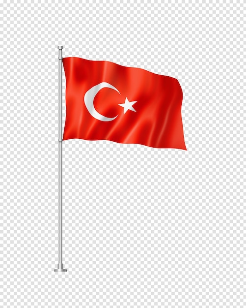 Turkish flag isolated on white