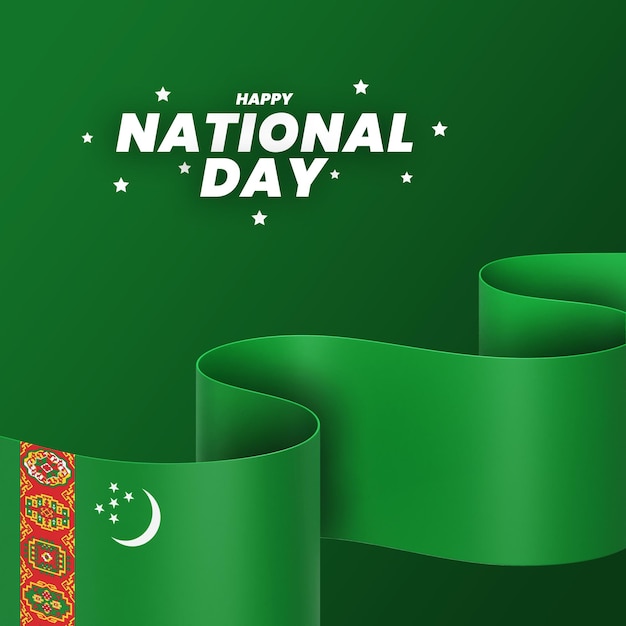 Turkmenistan flag design national independence day banner editable text and background