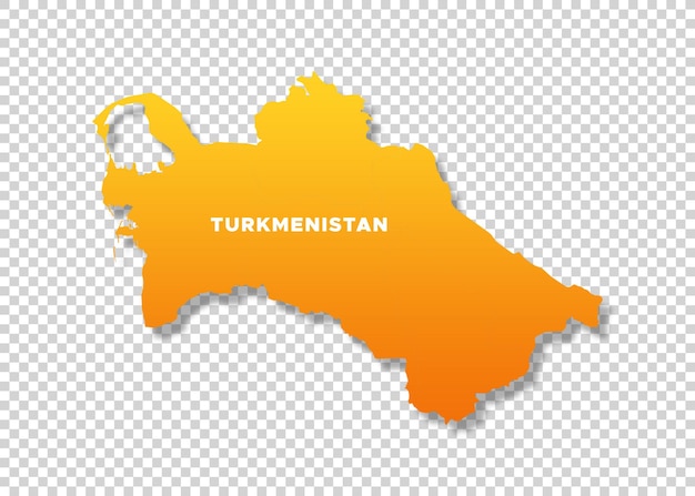 PSD turkmenistan map on transparent background