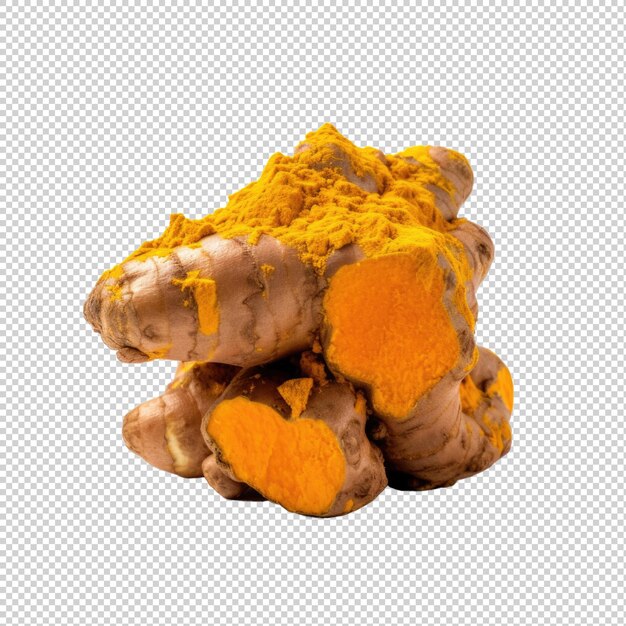 PSD turmeric isolated on transparent background generative ai