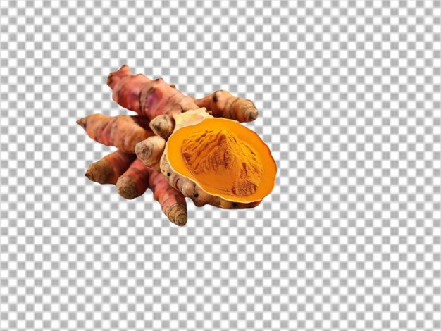 PSD turmeric isolated on transparent background