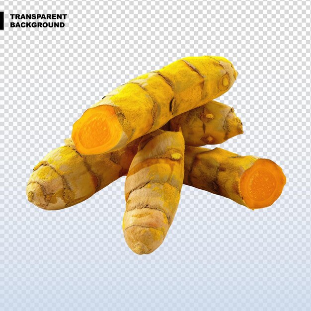 PSD turmeric isolated on transparent background