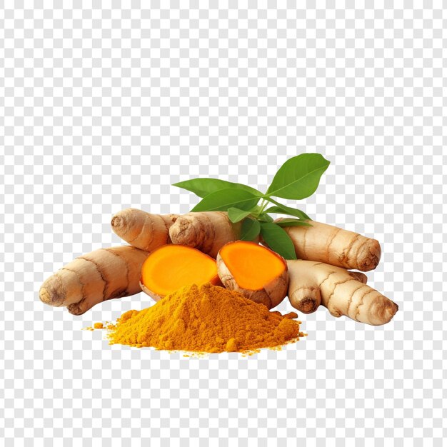 PSD turmeric isolated on transparent background