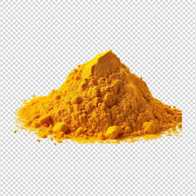 PSD turmeric powder isolated on white