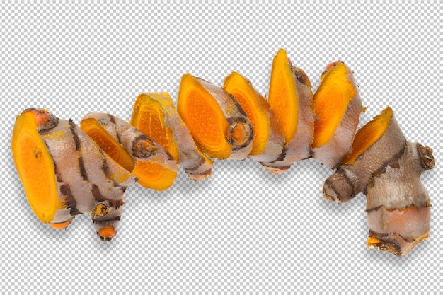 PSD turmeric root slice curcuma longa png