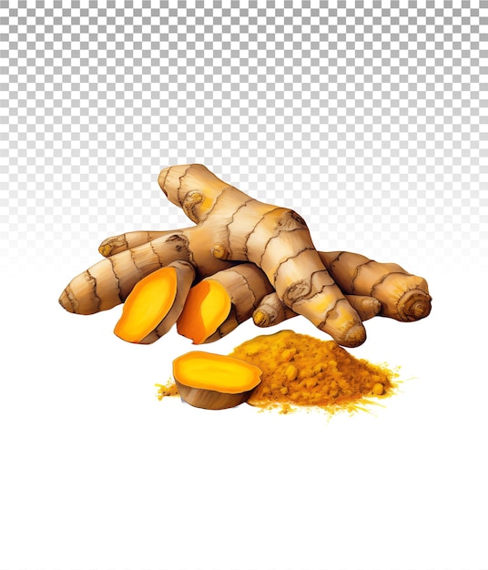 PSD turmeric with clear background transparency