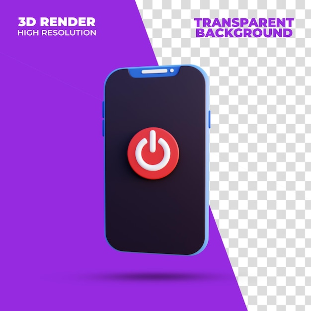 PSD turn off smartphone 3d render