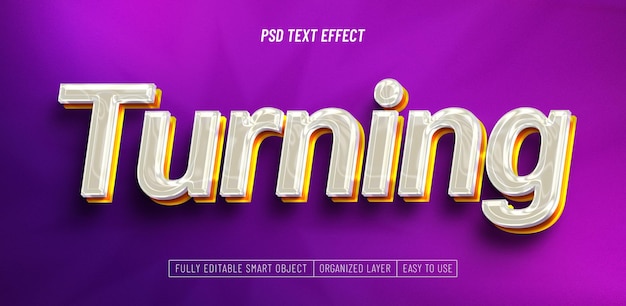 Turning editable text effect