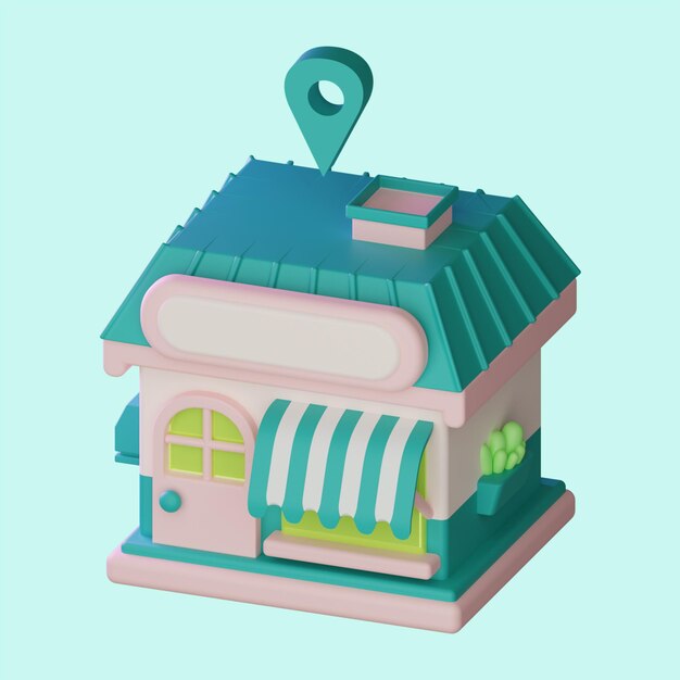 PSD turquoise 3d mini store