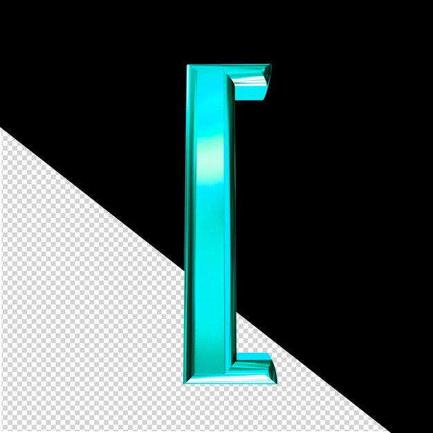 PSD turquoise 3d symbol with bevel