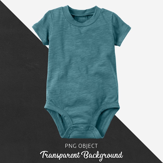 Turquoise baby bodysuit on transparent background